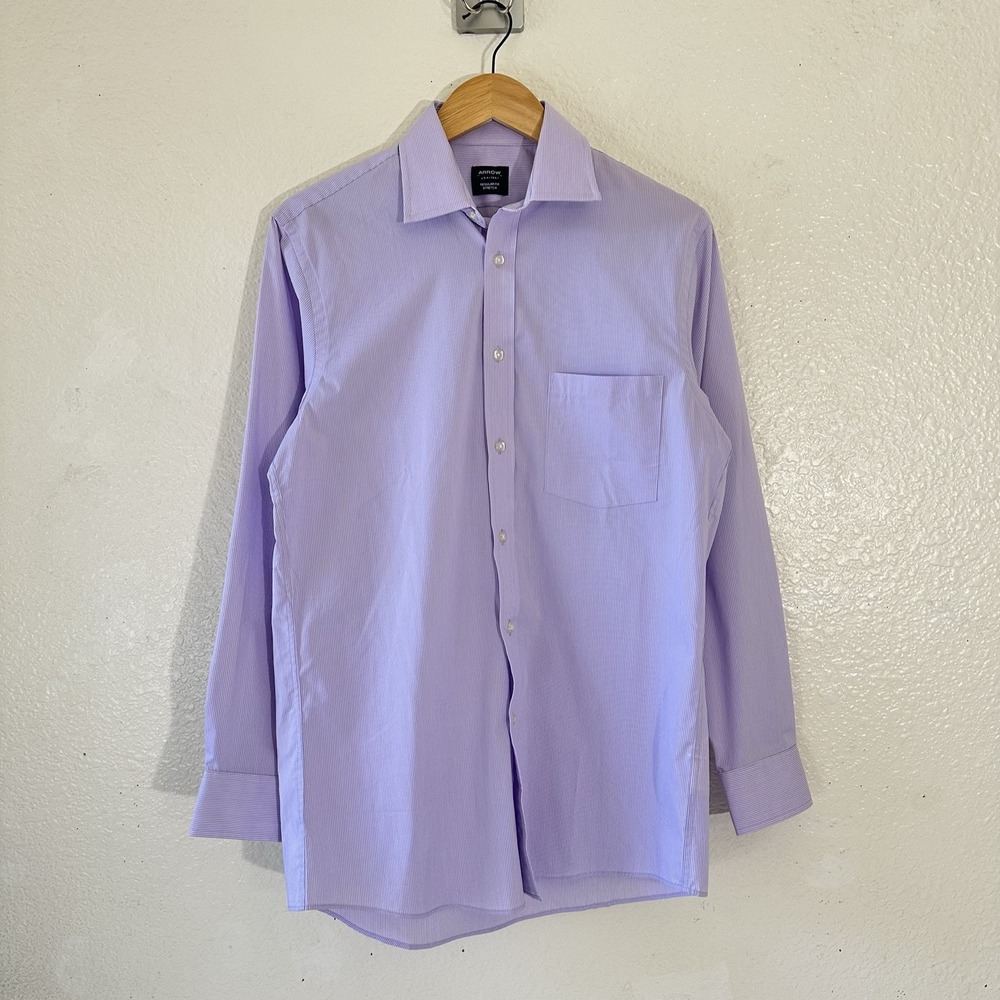 Arrow Long Sleeve Classic Fit Shirt 14.5 32/33 Excellent Condition Light Purple